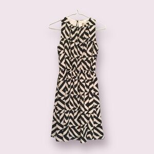 5 for $15 White & Black Striped Geometric Sleeveless Dress S